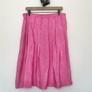 Pendleton Pink Silk Retro Polka Dot Pleated Skirt